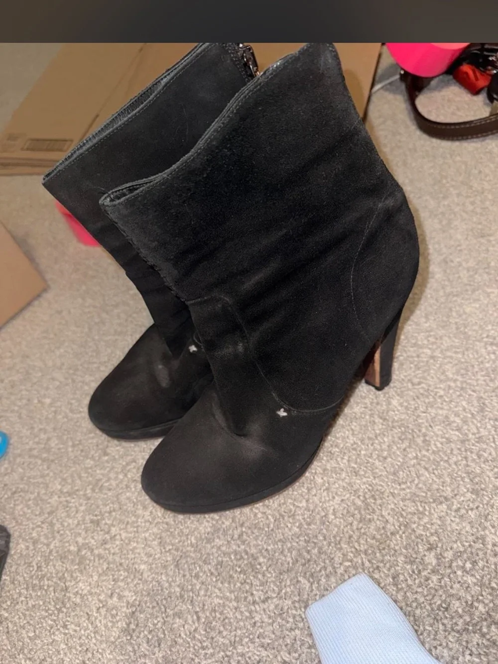 Rag&bone Black Suede High-Heel Ankle Boots